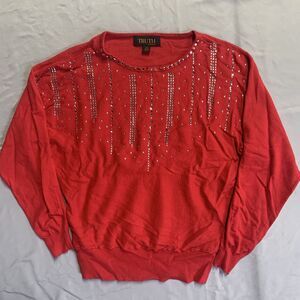 Truth By Republic Sweater Womens White Viscose Blend Comfy Soft Jeweled Size S